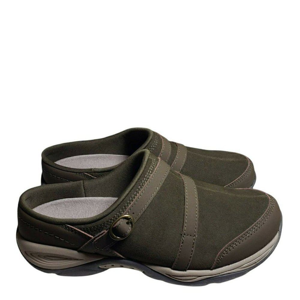Easy Spirit Womens Dark Green Closed Toe Slip On Backless Clogs Mules Size 7W - Picture 3 of 9